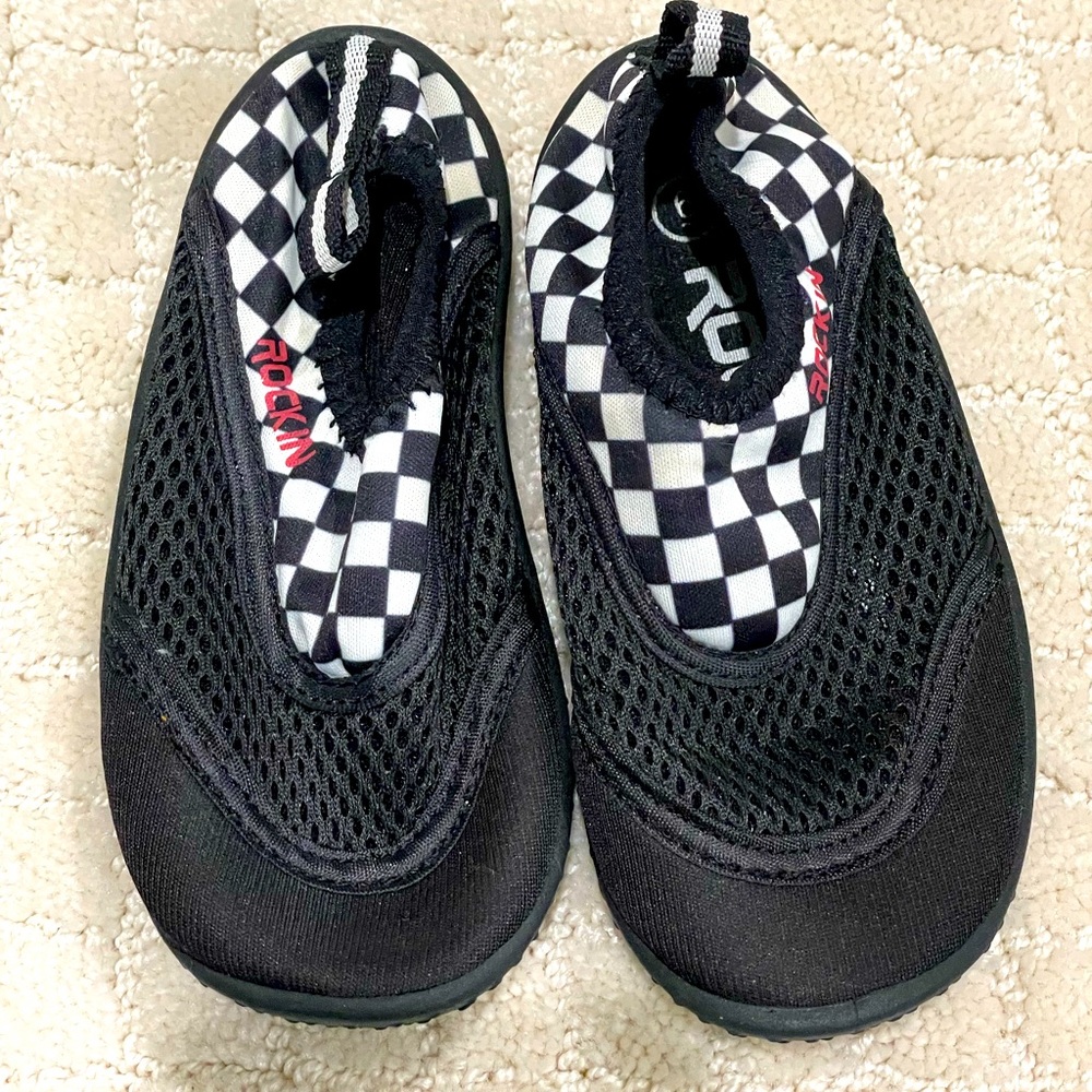 Rockin Aqua Checker Toddler aqua socks